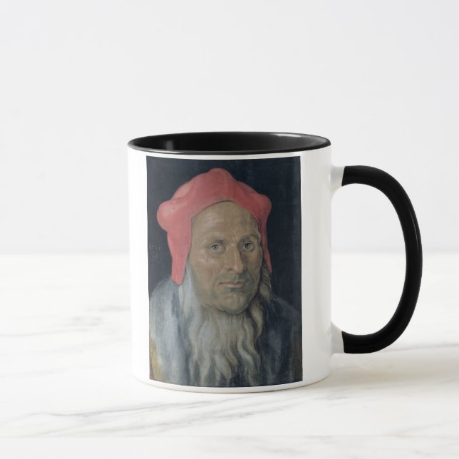 Portrait of a Bearded Man in a Red Hat, 1520 (oil Mug (Right)