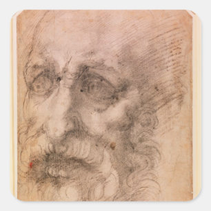 Portrait of a Bearded Man Square Sticker