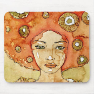 Portrait of a beautiful girl mouse mat