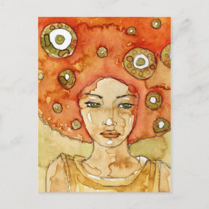 Portrait of a beautiful girl postcard