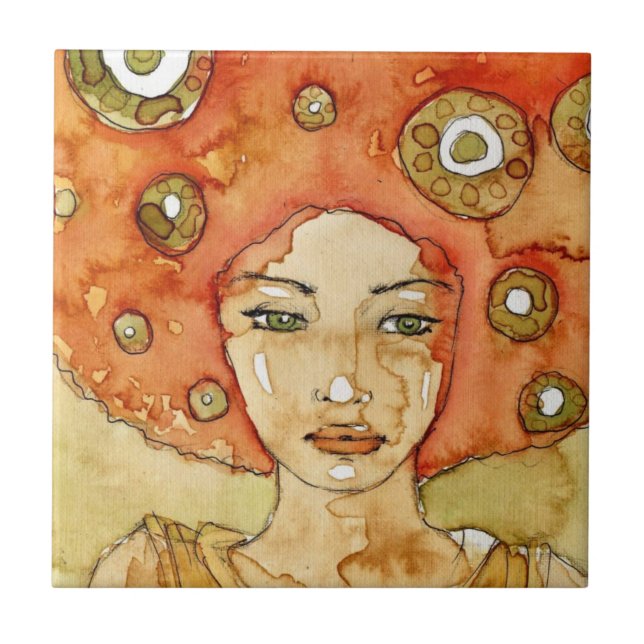 Portrait of a beautiful girl tile (Front)