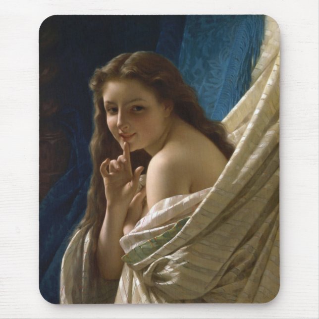 Portrait of a Beautifully Flirty Young Woman Mouse Mat (Front)