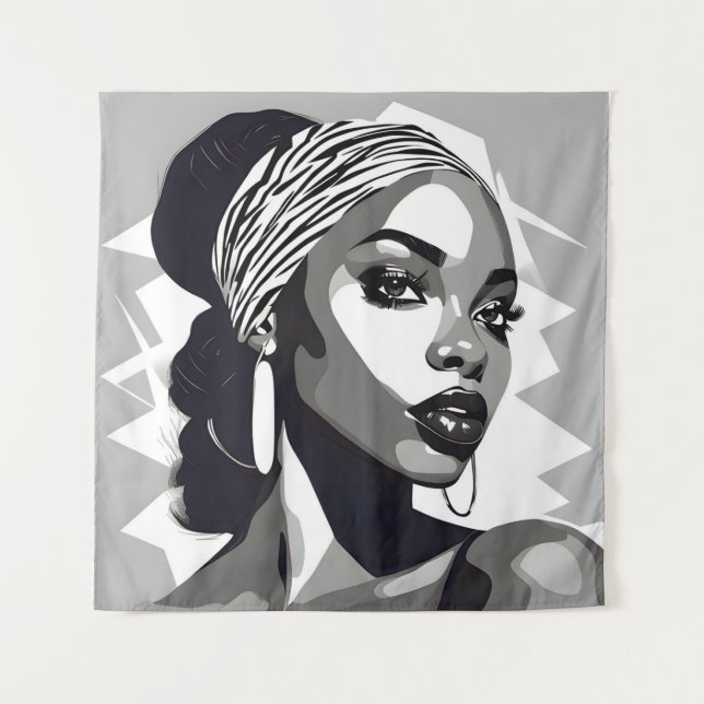 Portrait of a black Women Tapestry (Front)