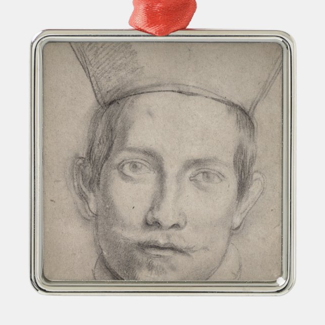 Portrait of a Cardinal 2 Metal Tree Decoration (Front)