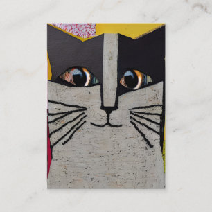 Portrait of a Cat Collage Art Business Card