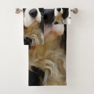Portrait Of A Cavalier King Charles Spaniel Bath Towel Set