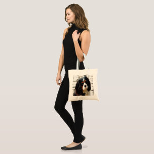 Portrait Of A Cavalier King Charles Spaniel Tote Bag