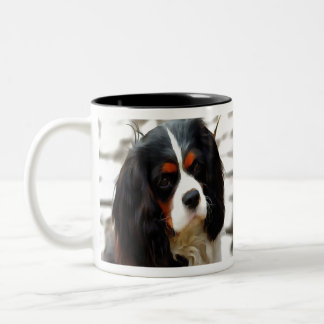 Portrait Of A Cavalier King Charles Spaniel Two-Tone Coffee Mug