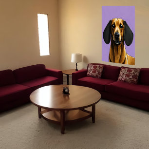 Portrait of a cool Dachshund AI Art Poster