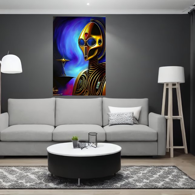 Portrait of a cool golden robot | AI Art Poster (Creator Uploaded)