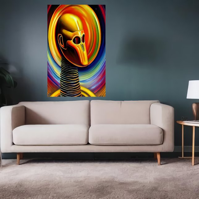 Portrait of a cool yellow robot | AI Art Poster (Creator Uploaded)