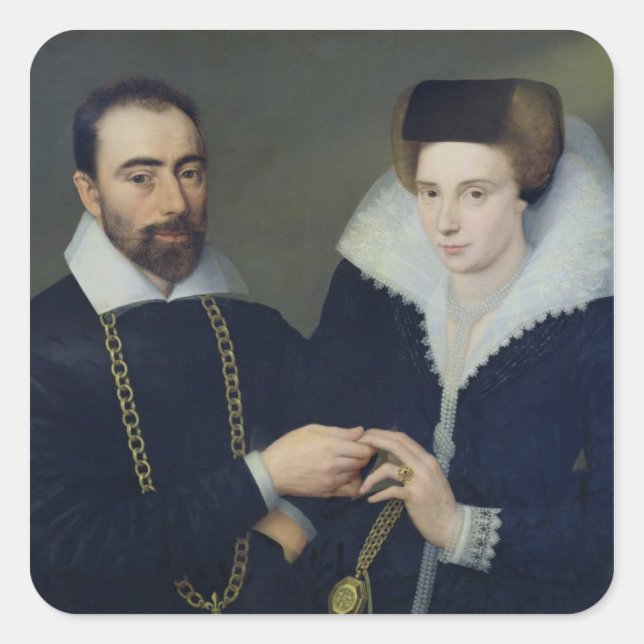 Portrait of a Couple Square Sticker (Front)