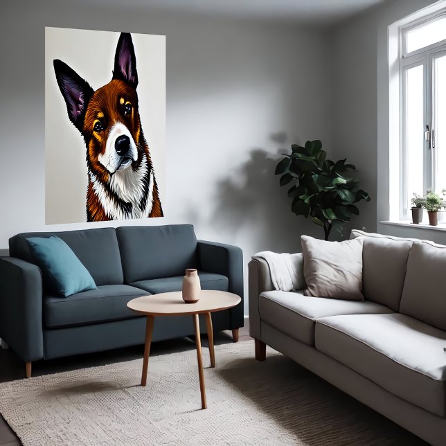 Portrait of a cute Australian Kelpie | AI Art Poster (Creator Uploaded)
