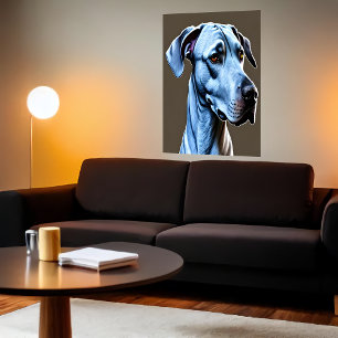 Portrait of a cute dog   AI Art Poster