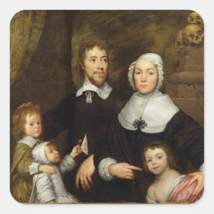 Portrait of a Family, Probably that of Richard Str Square Sticker