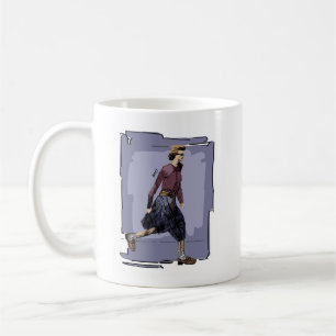 Portrait of A Fashionable Woman Walking Mid Stride Coffee Mug