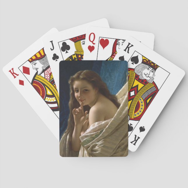 Portrait of a Flirtatious Young Woman Playing Cards (Back)