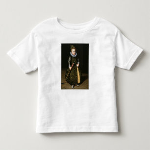 Portrait of a four-year old boy with club and toddler T-Shirt