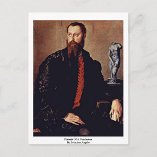 Portrait Of A Gentleman By Bronzino Angelo Postcard