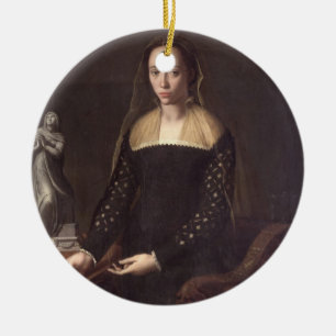 Portrait of a Gentlewoman, 1559 (oil on panel) Ceramic Tree Decoration
