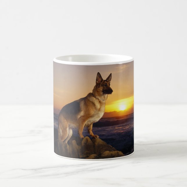 Portrait of a German Shepherd dog or Alsatian Coffee Mug (Center)