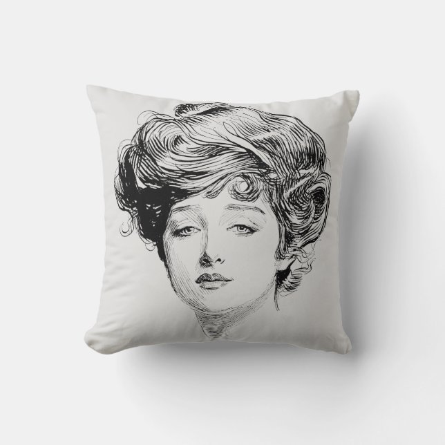Portrait Of A  Gibson Girl, 1900 Cushion (Front)
