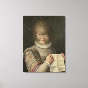 Portrait of a Girl Covered in Hair Canvas Print