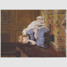 Portrait of a Girl & Her Dog Decoupage Paper