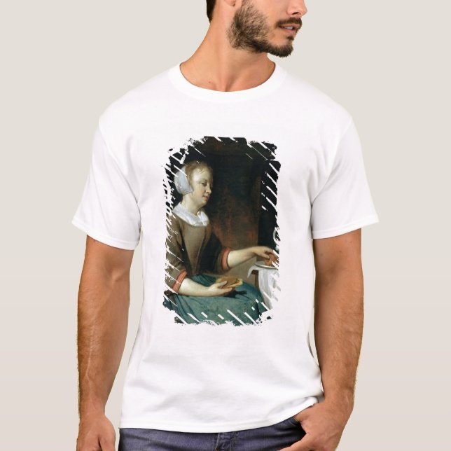 Portrait of a Girl Seated at a Table T-Shirt (Front)