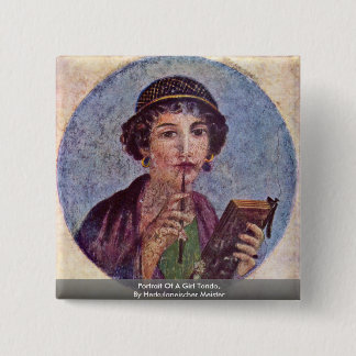 Portrait Of A Girl Tondo 15 Cm Square Badge