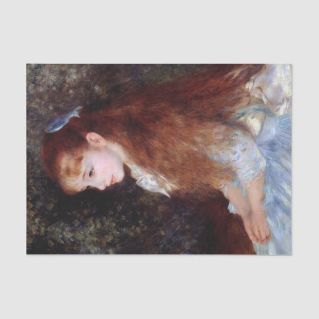 Portrait of a Girl with Blue Ribbon, Renoir Tissue Paper (Front)