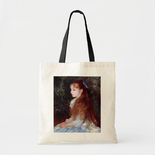 Portrait of a Girl with Blue Ribbon, Renoir Tote Bag (Front)