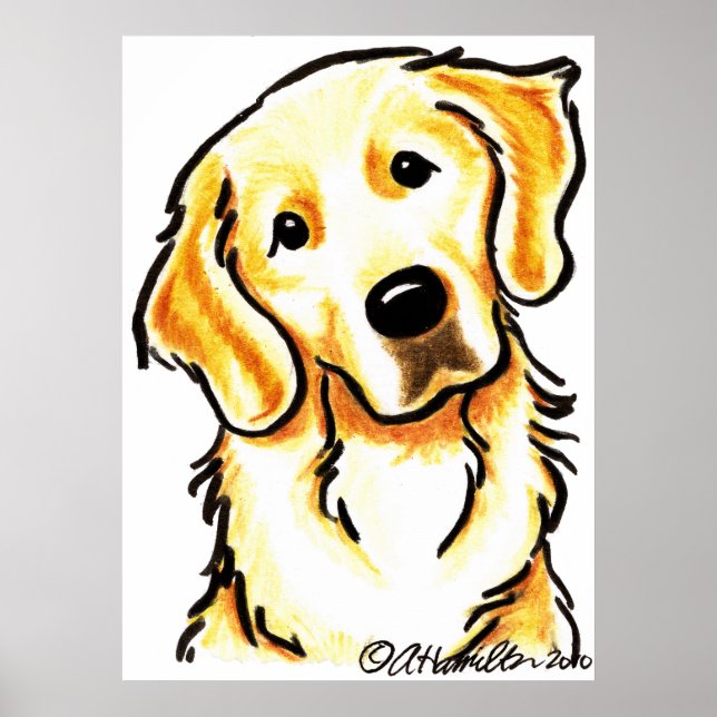 Portrait of a Golden Retriever Poster (Front)