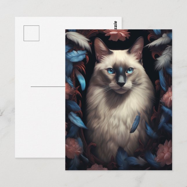 Portrait of a gorgeous siamese cat  postcard (Front/Back)