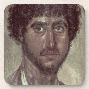 Portrait of a Greek, from Fayum, Romano-Egyptian, Coaster