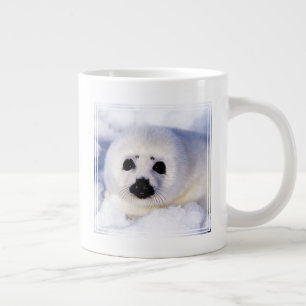 Portrait of a Harp Seal Pup Large Coffee Mug