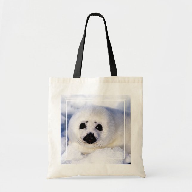 Portrait of a Harp Seal Pup Tote Bag (Front)