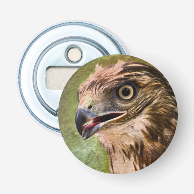 Portrait of a Hawk Bottle Opener (Front)
