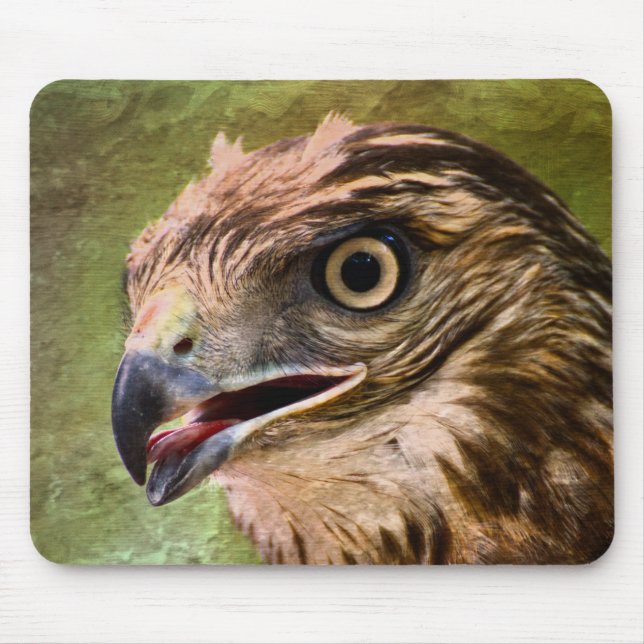 Portrait of a Hawk Mouse Mat (Front)