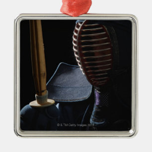 Portrait of a Kendo Fencer 6 Metal Tree Decoration