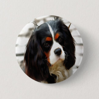 Portrait Of A King Charles Cavalier Spaniel 6 Cm Round Badge