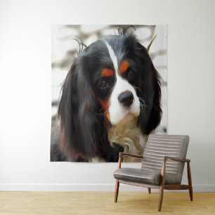Portrait Of A King Charles Cavalier Spaniel Tapestry