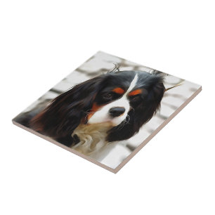 Portrait Of A King Charles Cavalier Spaniel Tile
