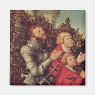 Portrait of a Knight with his two sons Magnet