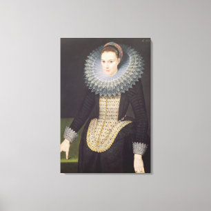 Portrait of a Lady, 1613 (oil on panel) Canvas Print