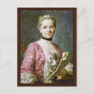 Portrait Of A Lady By Maurice Quentin De La Tour ( Postcard