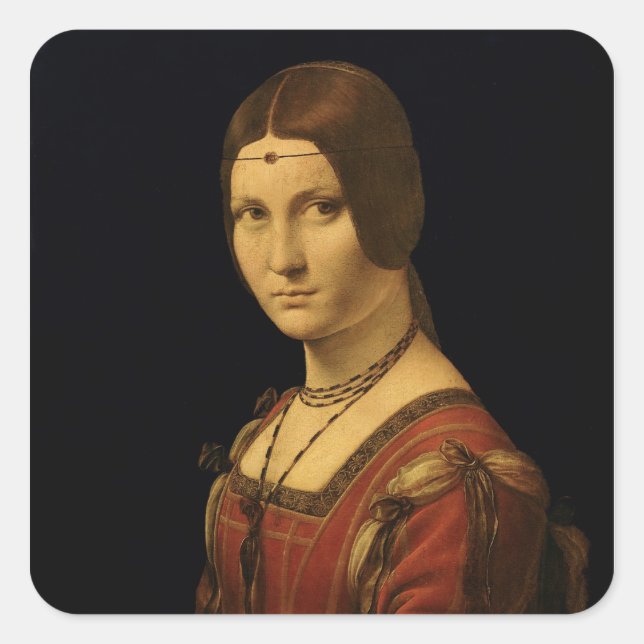 Portrait of a Lady from the Court of Milan Square Sticker (Front)