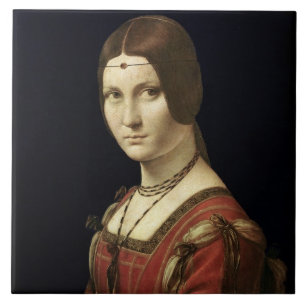 Portrait of a Lady from the Court of Milan Tile
