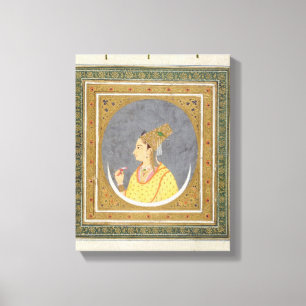 Portrait of a lady holding a lotus petal, from the canvas print