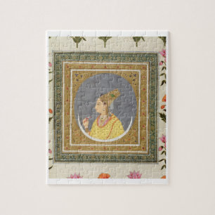 Portrait of a lady holding a lotus petal, from the jigsaw puzzle